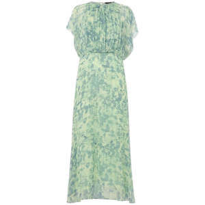 Whistles Green Dashed Brush Marks Midi Dress